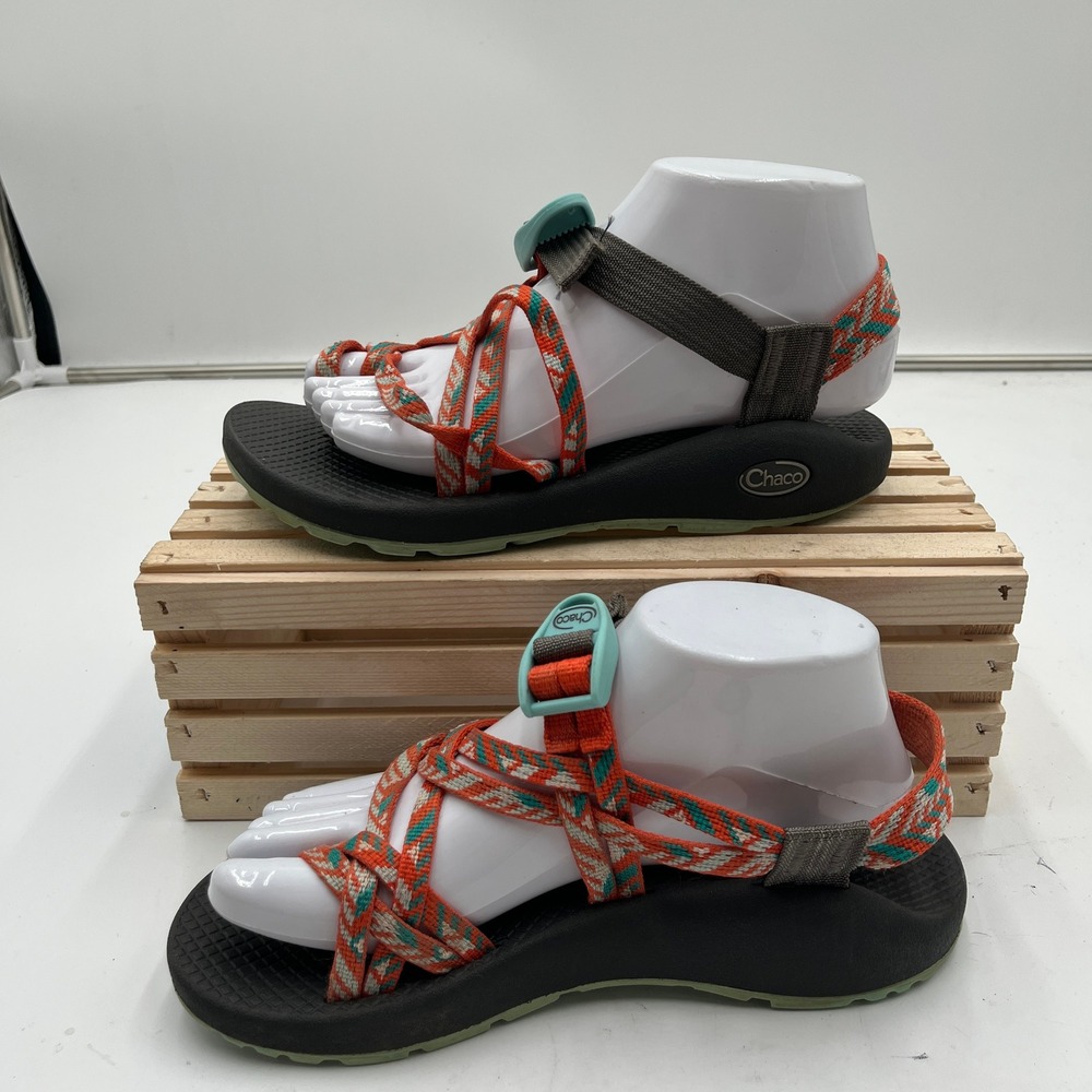 Chaco Sport Sandals ZX/2 Classic Tunnel Tango Strappy Orange Green Womens 7